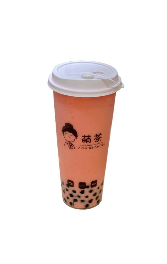 Cold Strawberry Milk Tea with Tapioca 草莓口味奶茶（含珍珠）